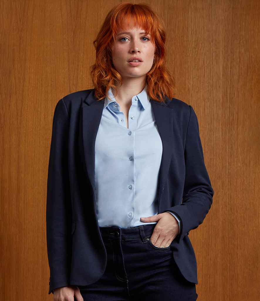 NEOBLU Ladies Marcel Piqué Blazer in Night Blue