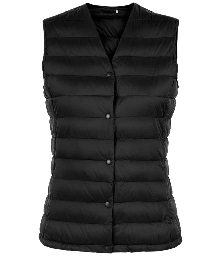 NEOBLU Ladies Arthur Lightweight Bodywarmer in Deep Black, front view