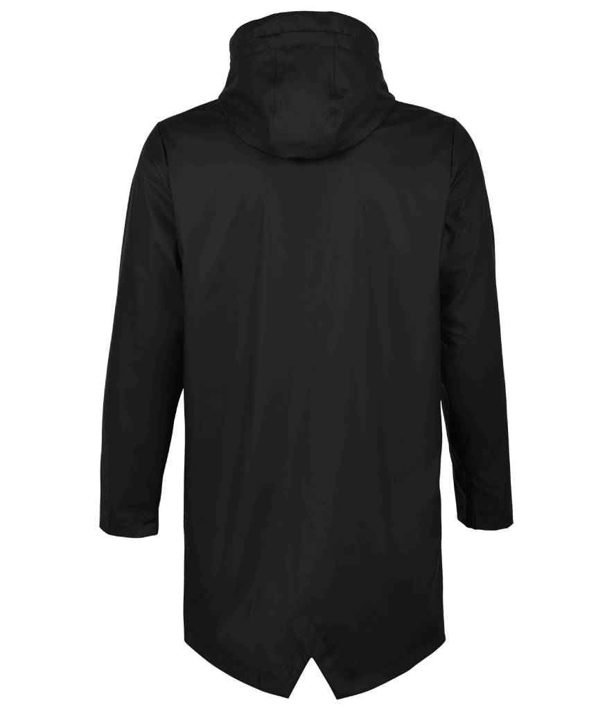 NEOBLU Antoine Wax Parka Jacket in Deep Black, back view