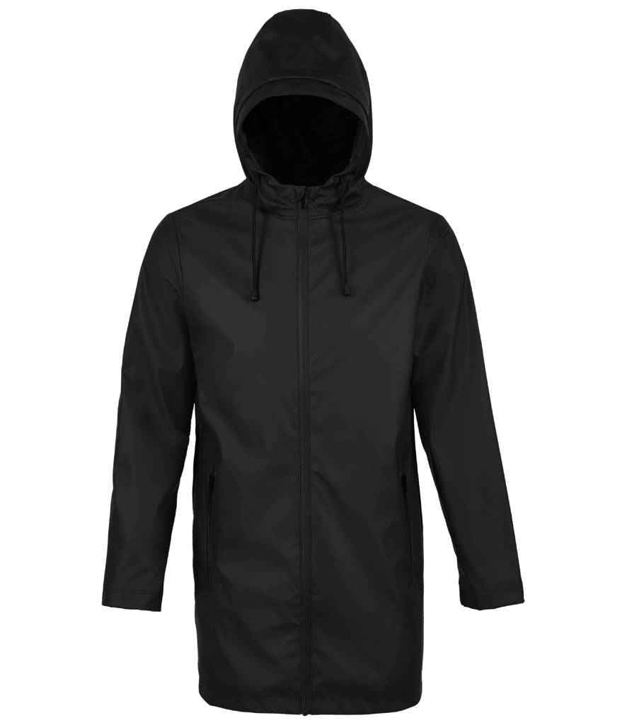 NEOBLU Antoine Wax Parka Jacket in Deep Black, front view
