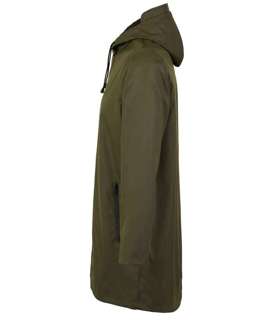 NEOBLU Antoine Wax Parka Jacket in Deep Khaki, side view