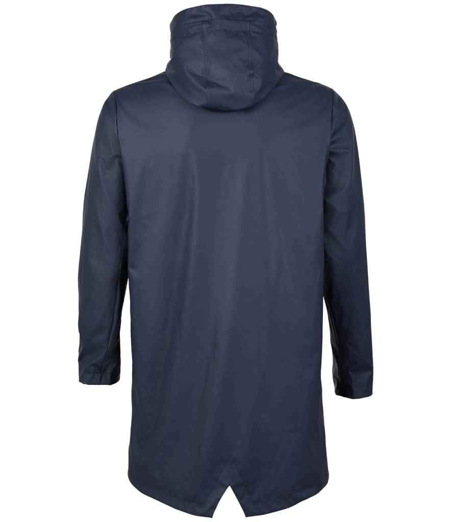 NEOBLU Antoine Wax Parka Jacket in Night Blue, back view
