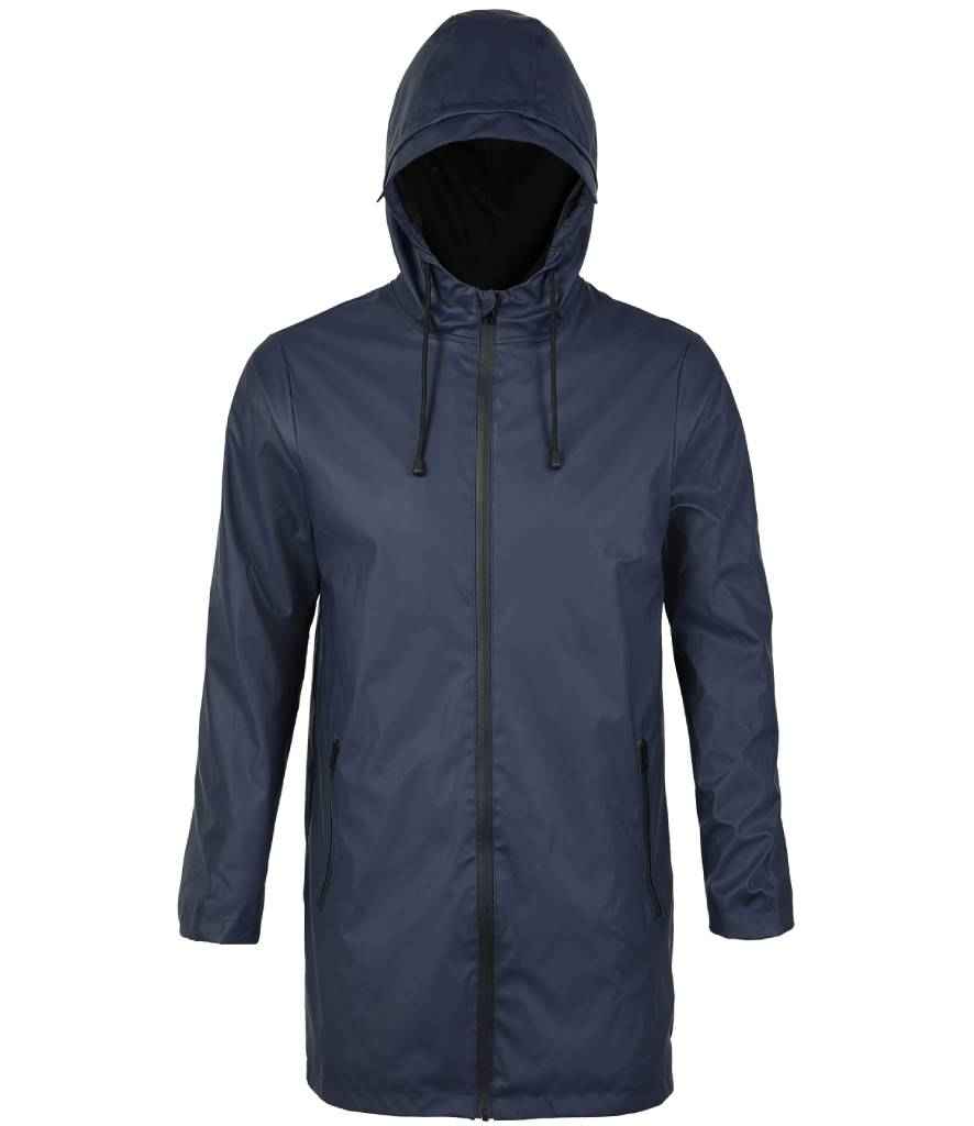 NEOBLU Antoine Wax Parka Jacket in Night Blue, front view
