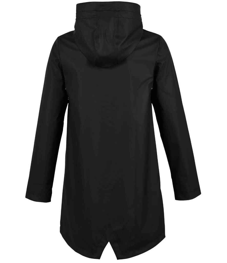 NEOBLU Ladies Antoine Wax Parka Jacket in Deep Black, back view