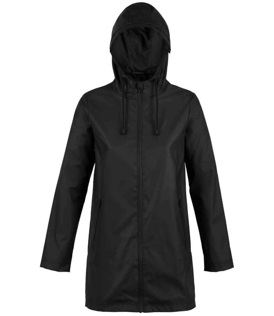 NEOBLU Ladies Antoine Wax Parka Jacket in Deep Black, front view