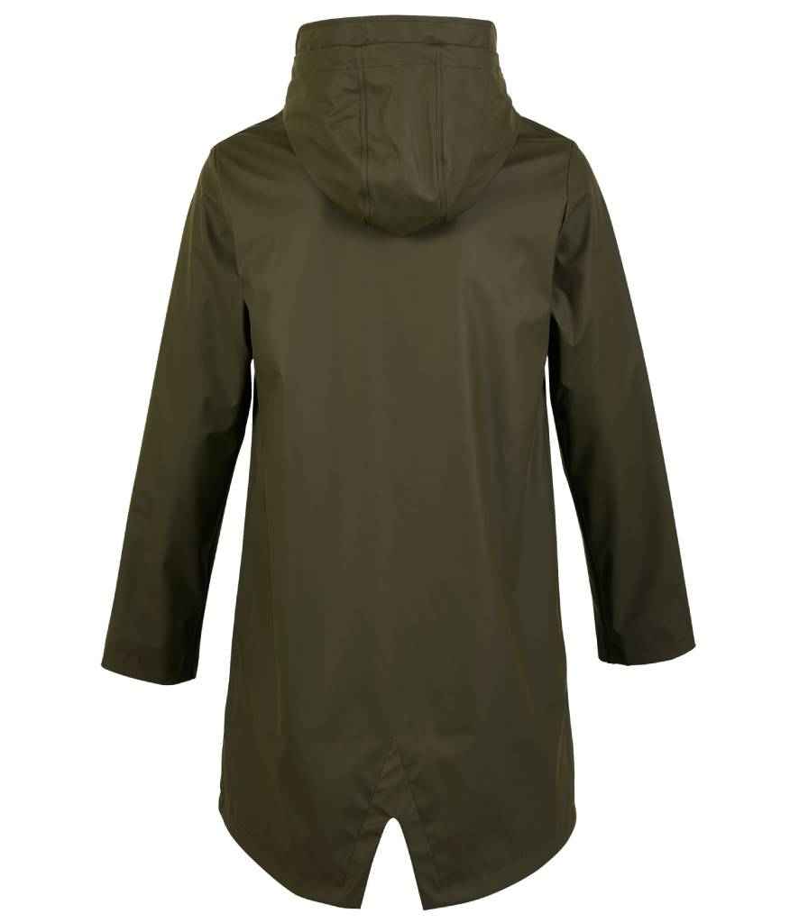 NEOBLU Ladies Antoine Wax Parka Jacket in Deep Khaki, back view