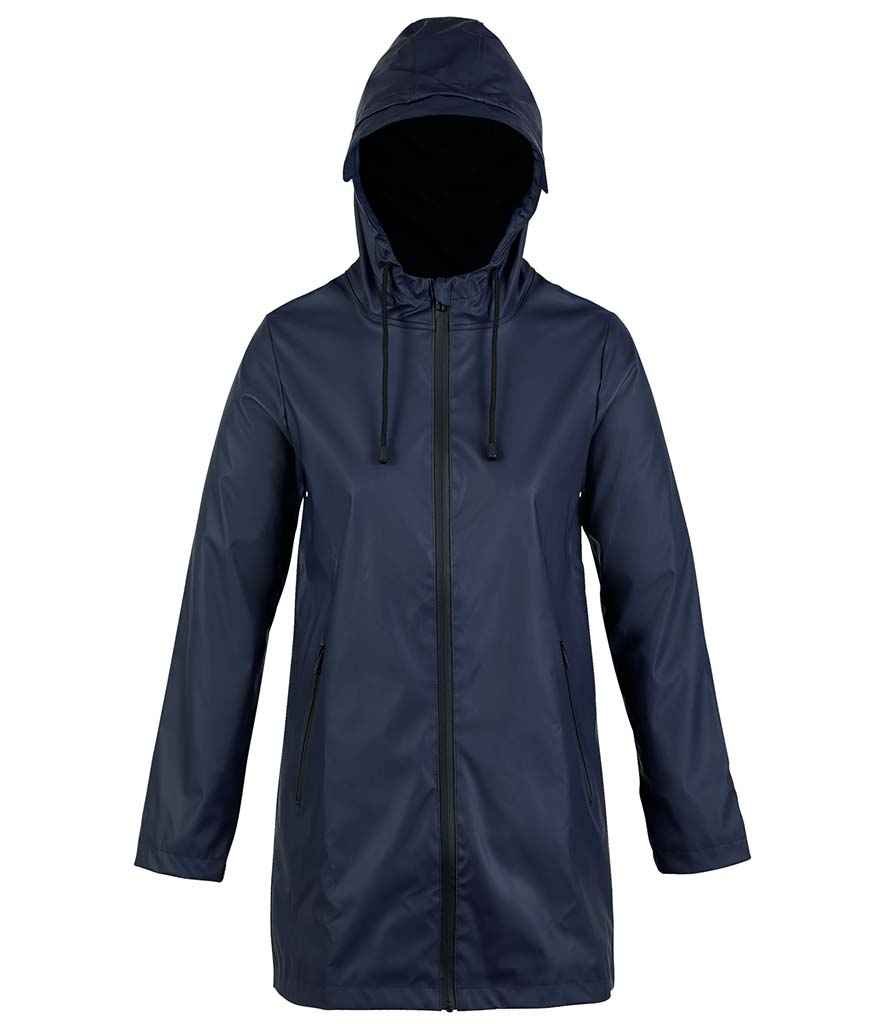 NEOBLU Ladies Antoine Wax Parka Jacket in Night Blue, front view
