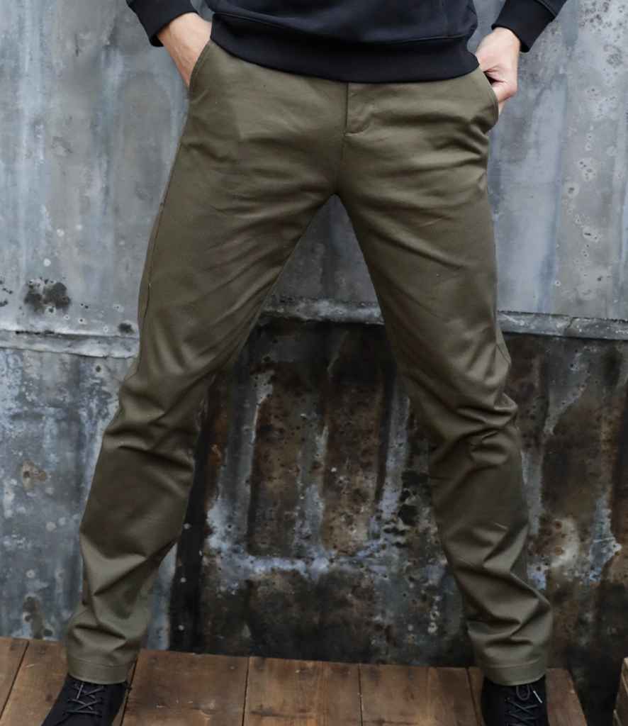 NEOBLU Gustave Chino Trousers in Deep Khaki