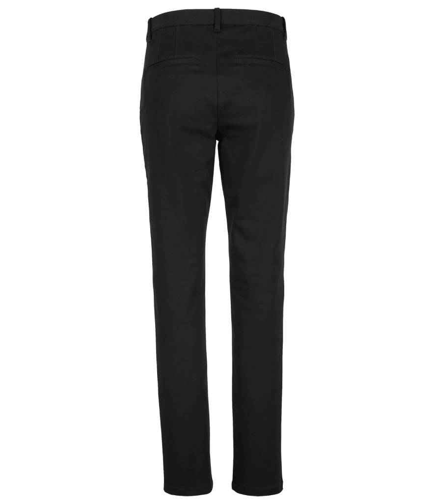 NEOBLU Ladies Gustave Chino Trousers in Deep Black, back view