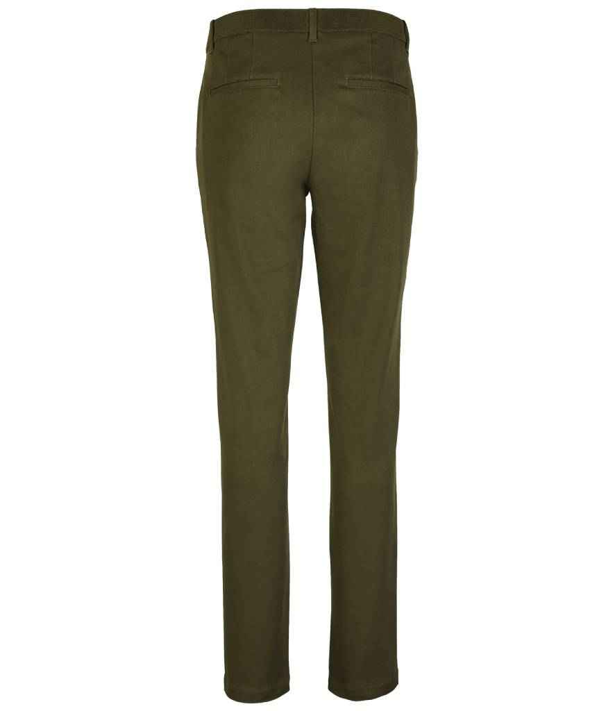 NEOBLU Ladies Gustave Chino Trousers in Deep Khaki, back view
