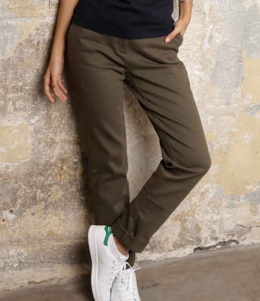 NEOBLU Ladies Gustave Chino Trousers in Deep Khaki