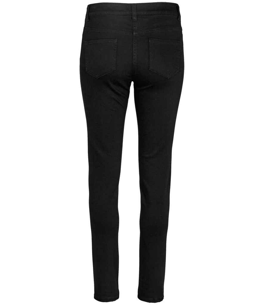 NEOBLU Ladies Gaspard Stretch Jeans in Deep Black, back view