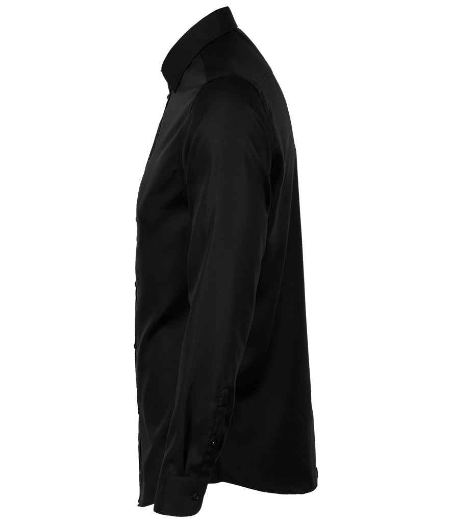 NEOBLU Blaise Long Sleeve Shirt in Deep Black, side view