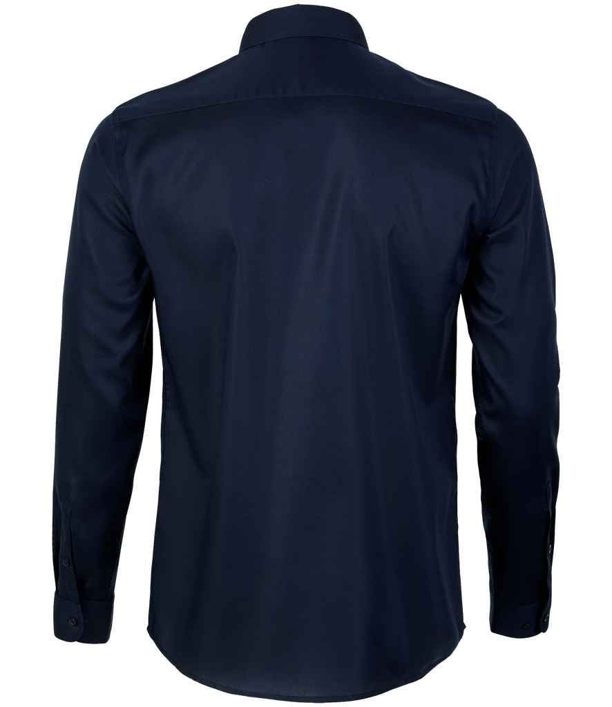 NEOBLU Blaise Long Sleeve Shirt in Night Blue, back view