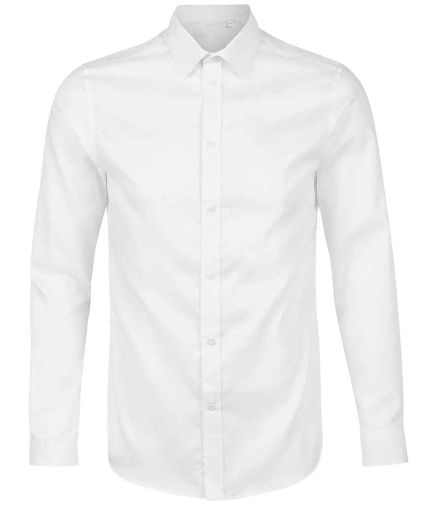 NEOBLU Blaise Long Sleeve Shirt in Optic White, front view