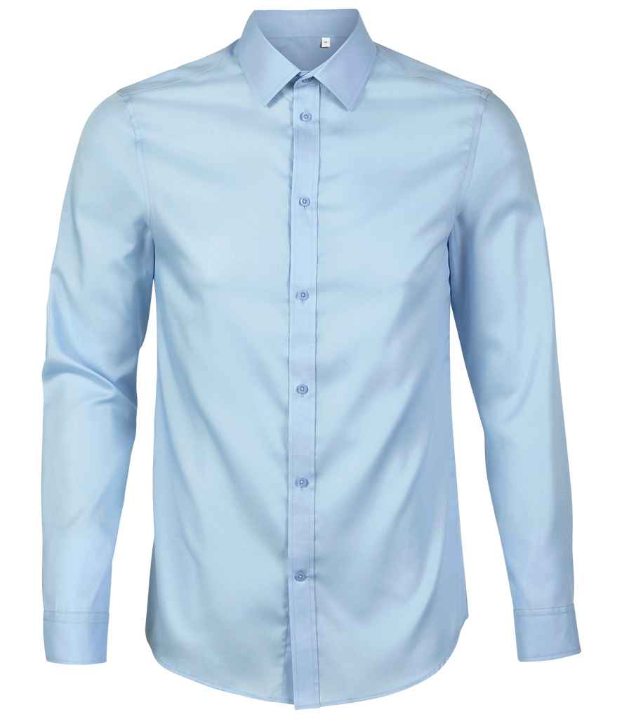 NEOBLU Blaise Long Sleeve Shirt in Soft Blue, front view