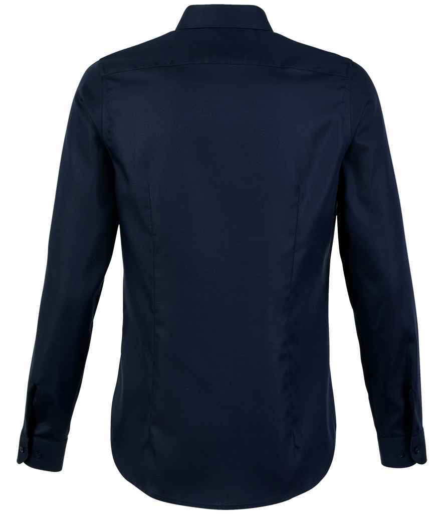 NEOBLU Ladies Blaise Long Sleeve Shirt in Night Blue, back view