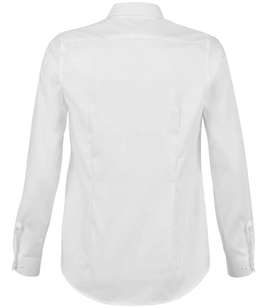 NEOBLU Ladies Blaise Long Sleeve Shirt in Optic White, back view