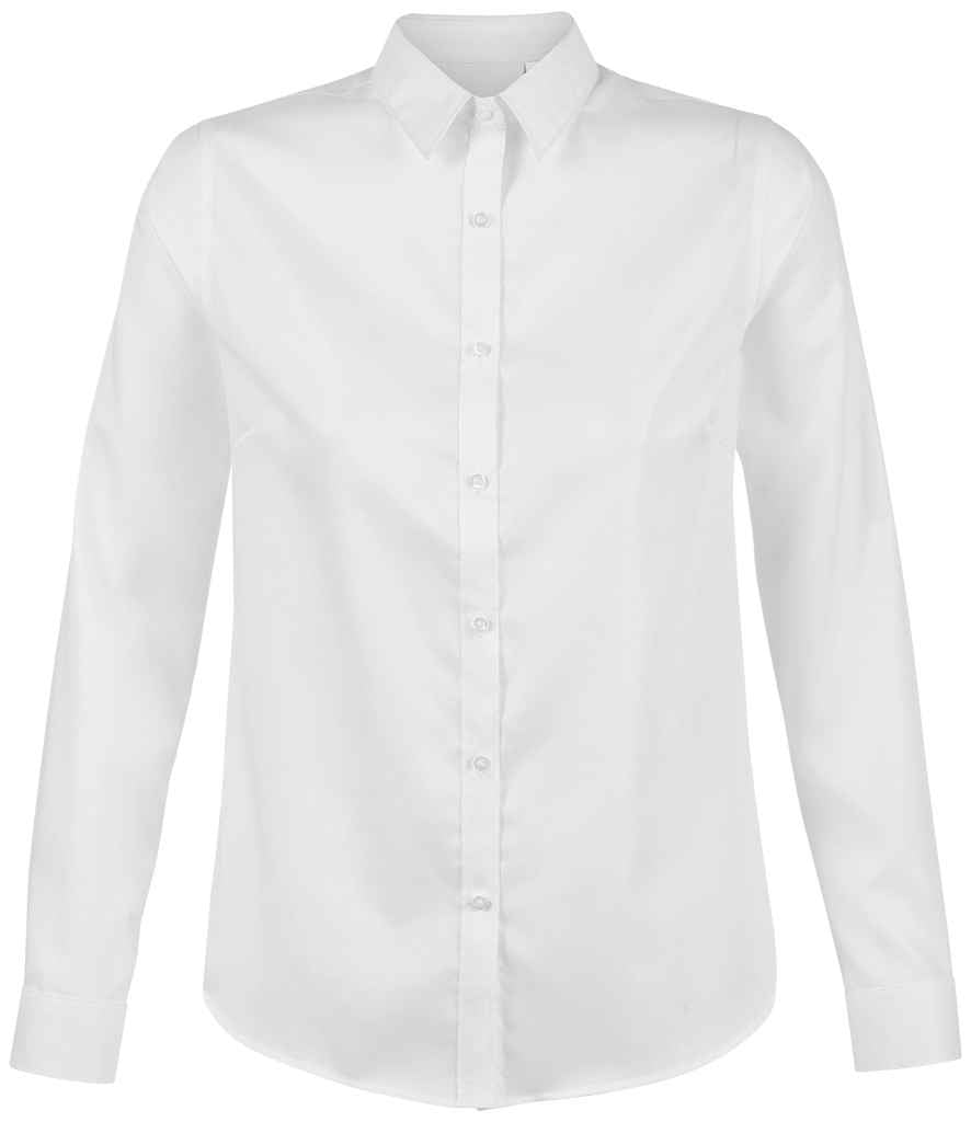NEOBLU Ladies Blaise Long Sleeve Shirt in Optic White, front view