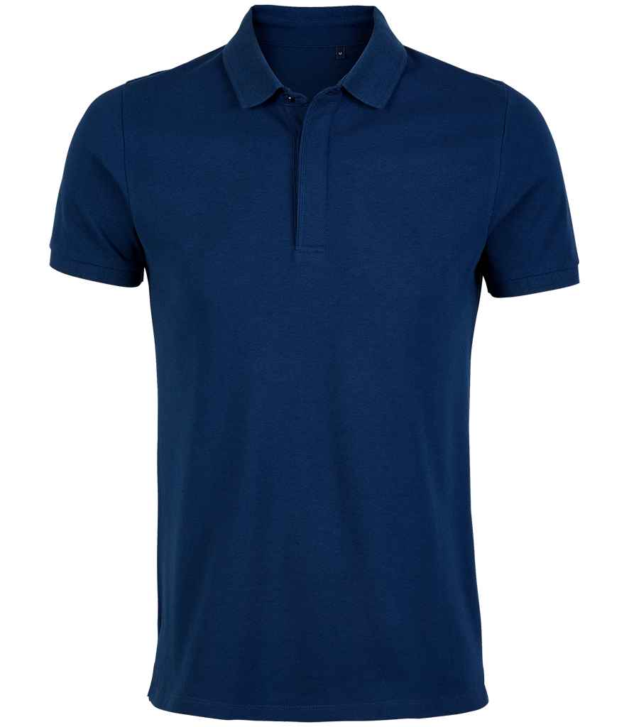 NEOBLU Owen Piqué Polo Shirt in Deep Blue, front view