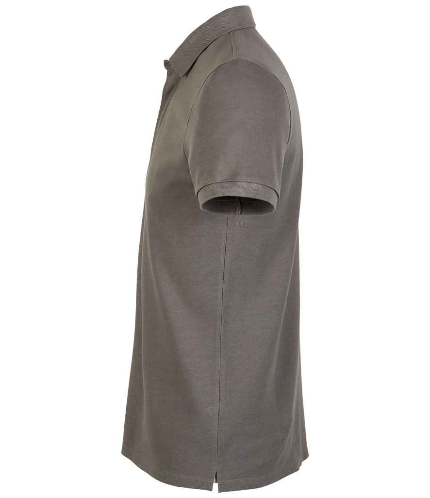 NEOBLU Owen Piqué Polo Shirt in Soft Grey, side view