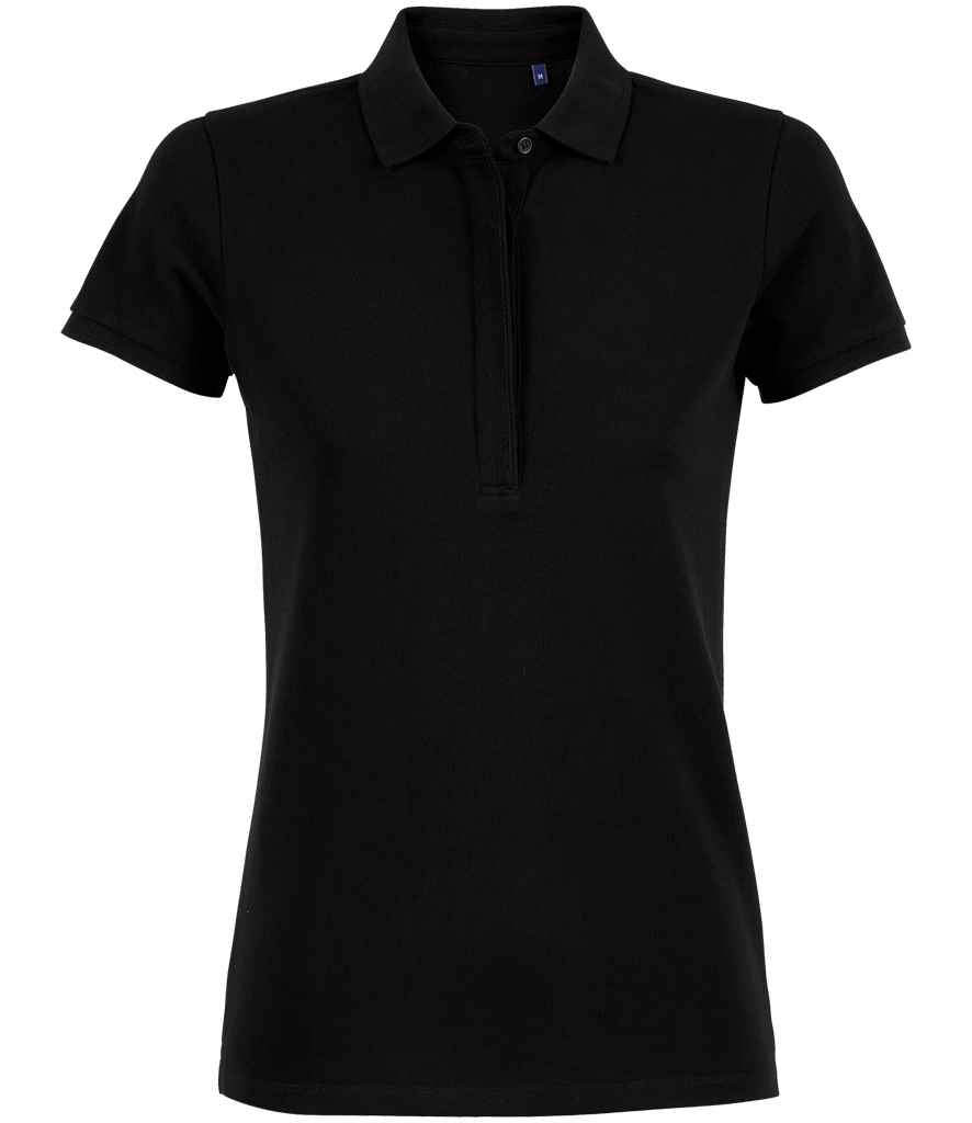 NEOBLU Ladies Owen Piqué Polo Shirt in Deep Black, front view
