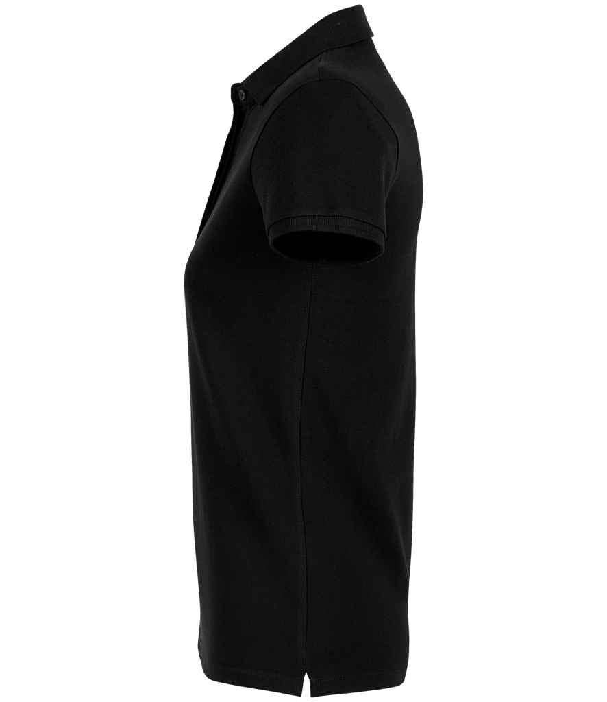NEOBLU Ladies Owen Piqué Polo Shirt in Deep Black, side view