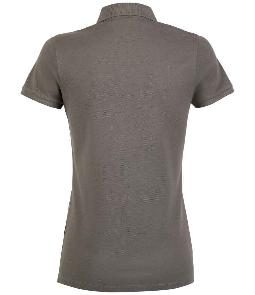 NEOBLU Ladies Owen Piqué Polo Shirt in Soft Grey, back view