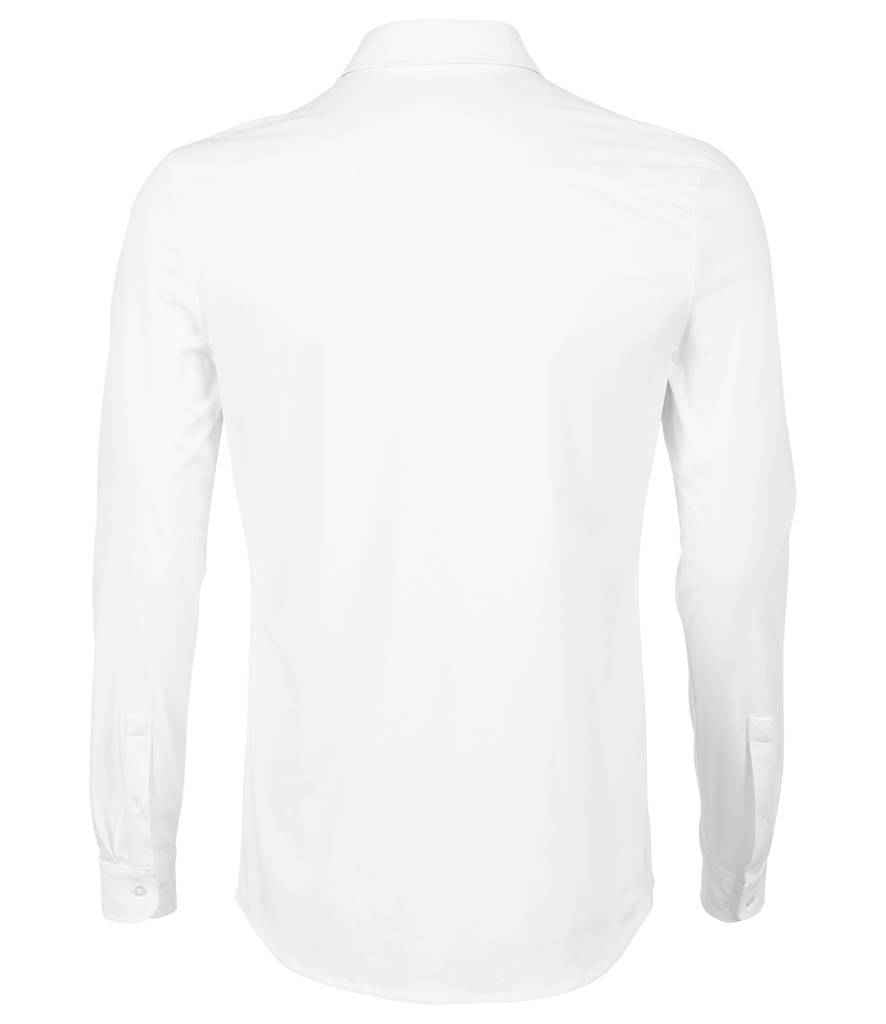 NEOBLU Balthazar Jersey Long Sleeve Shirt in Optic White, back view