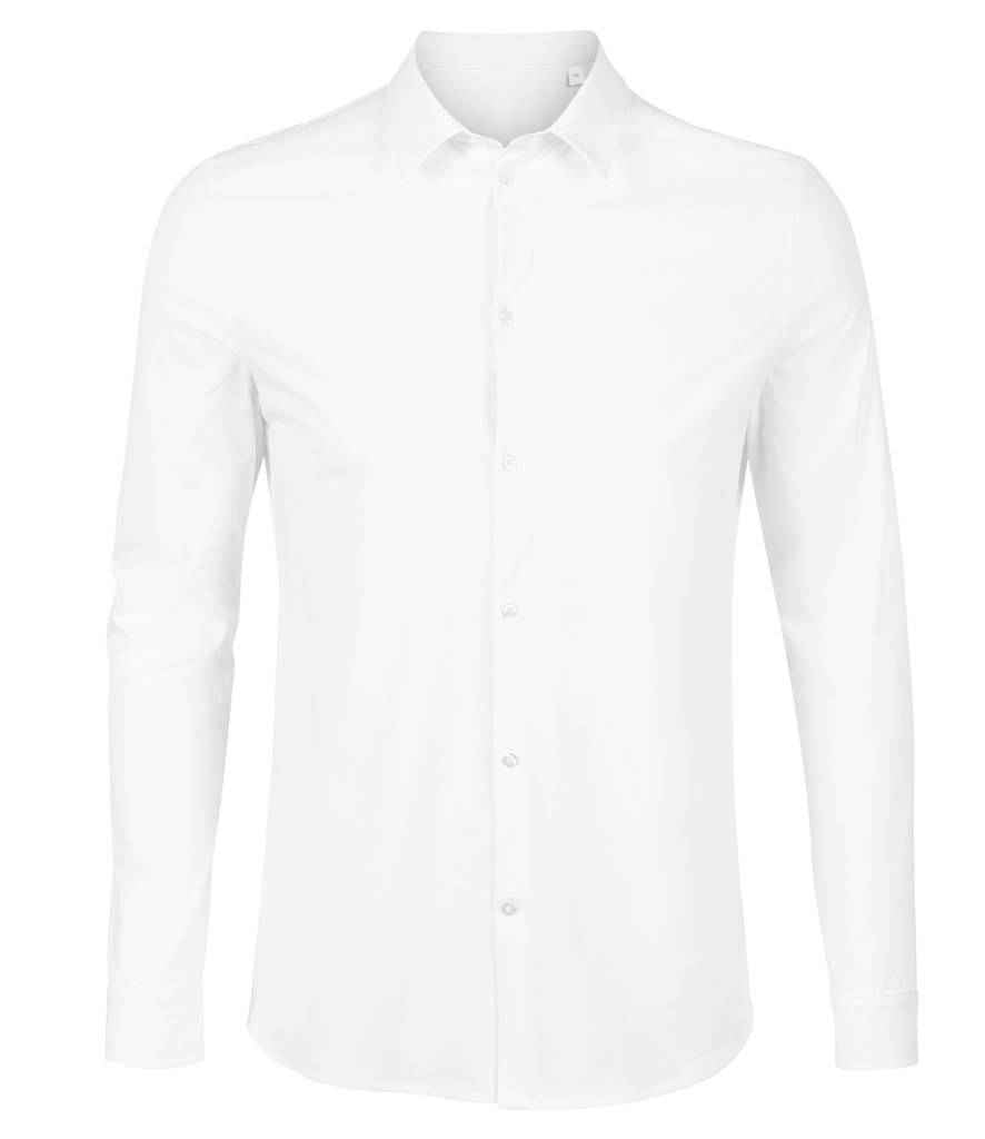 NEOBLU Balthazar Jersey Long Sleeve Shirt in Optic White, front view