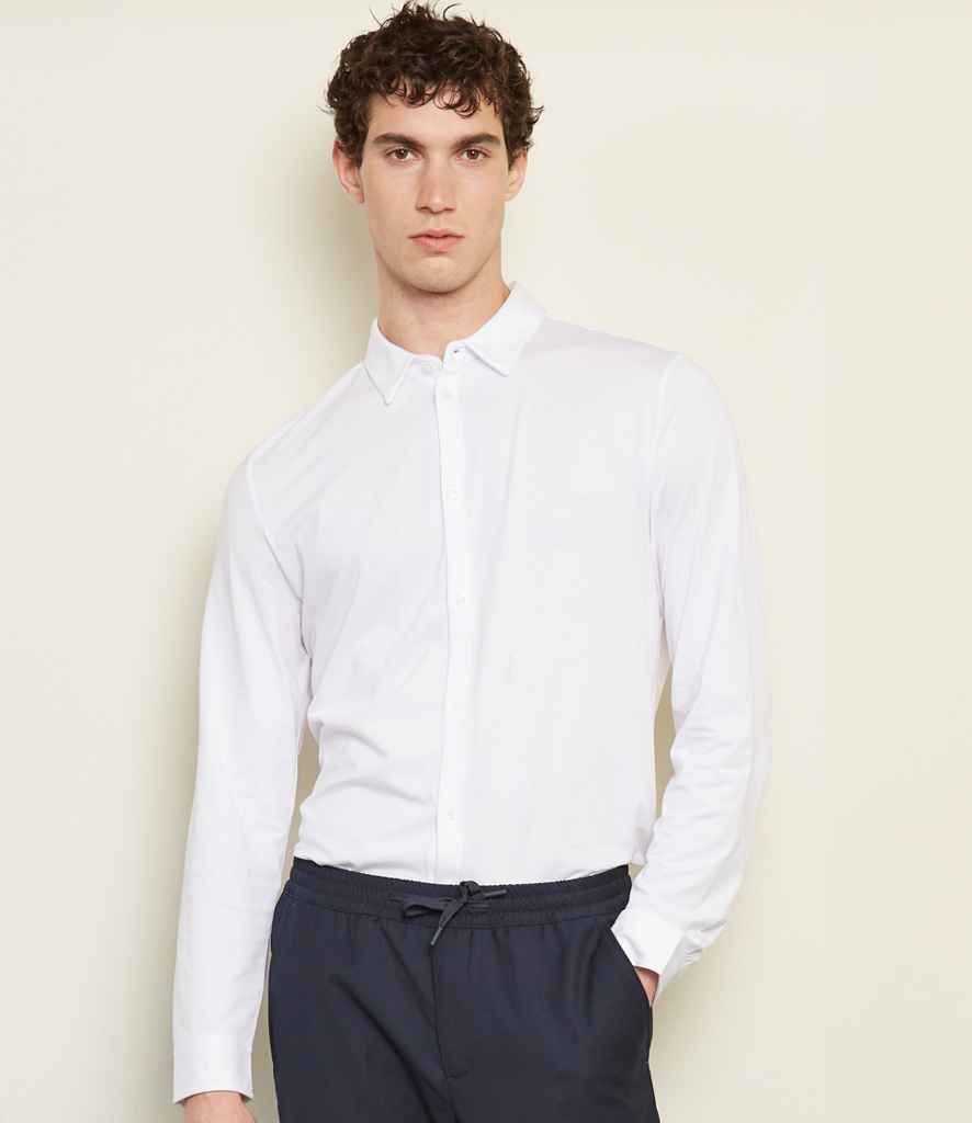 NEOBLU Balthazar Jersey Long Sleeve Shirt in Optic White