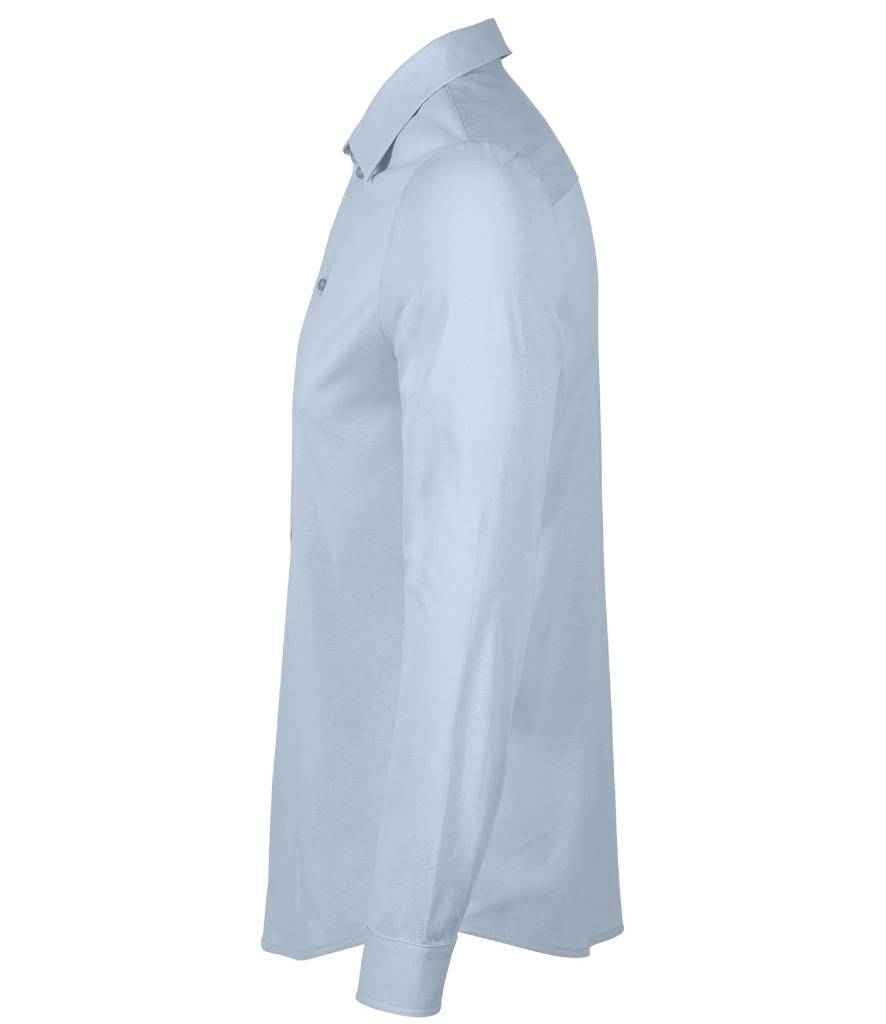 NEOBLU Balthazar Jersey Long Sleeve Shirt in Soft Blue, side view