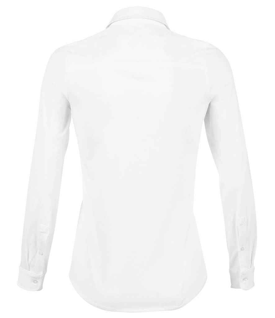 NEOBLU Ladies Balthazar Jersey Long Sleeve Shirt in Optic White, back view