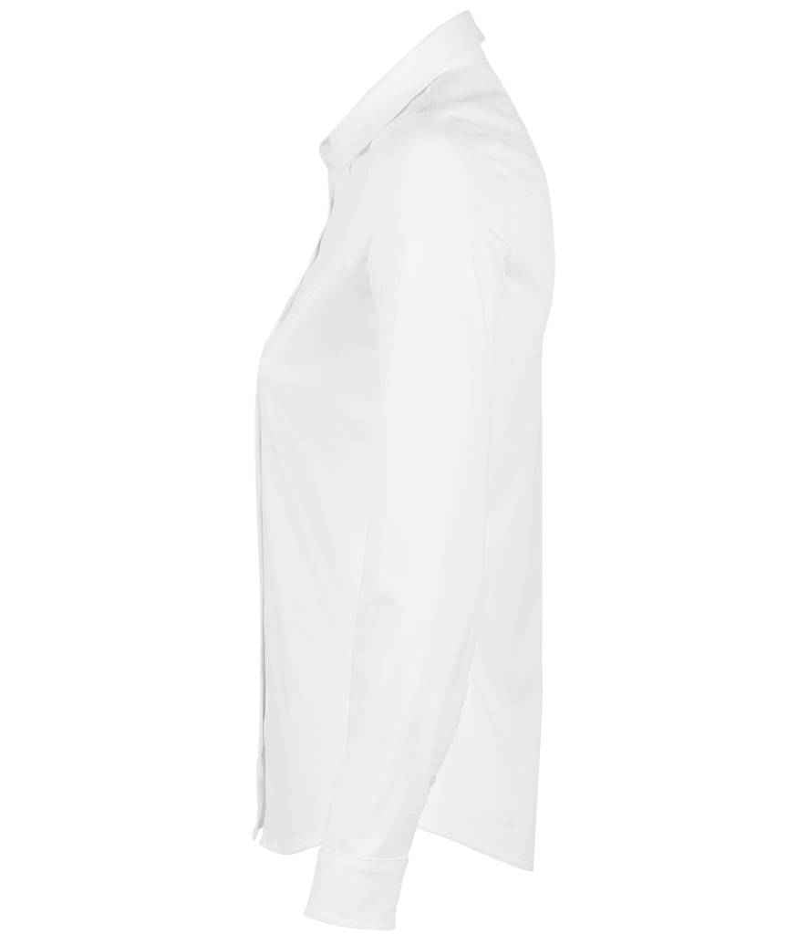 NEOBLU Ladies Balthazar Jersey Long Sleeve Shirt in Optic White, side view