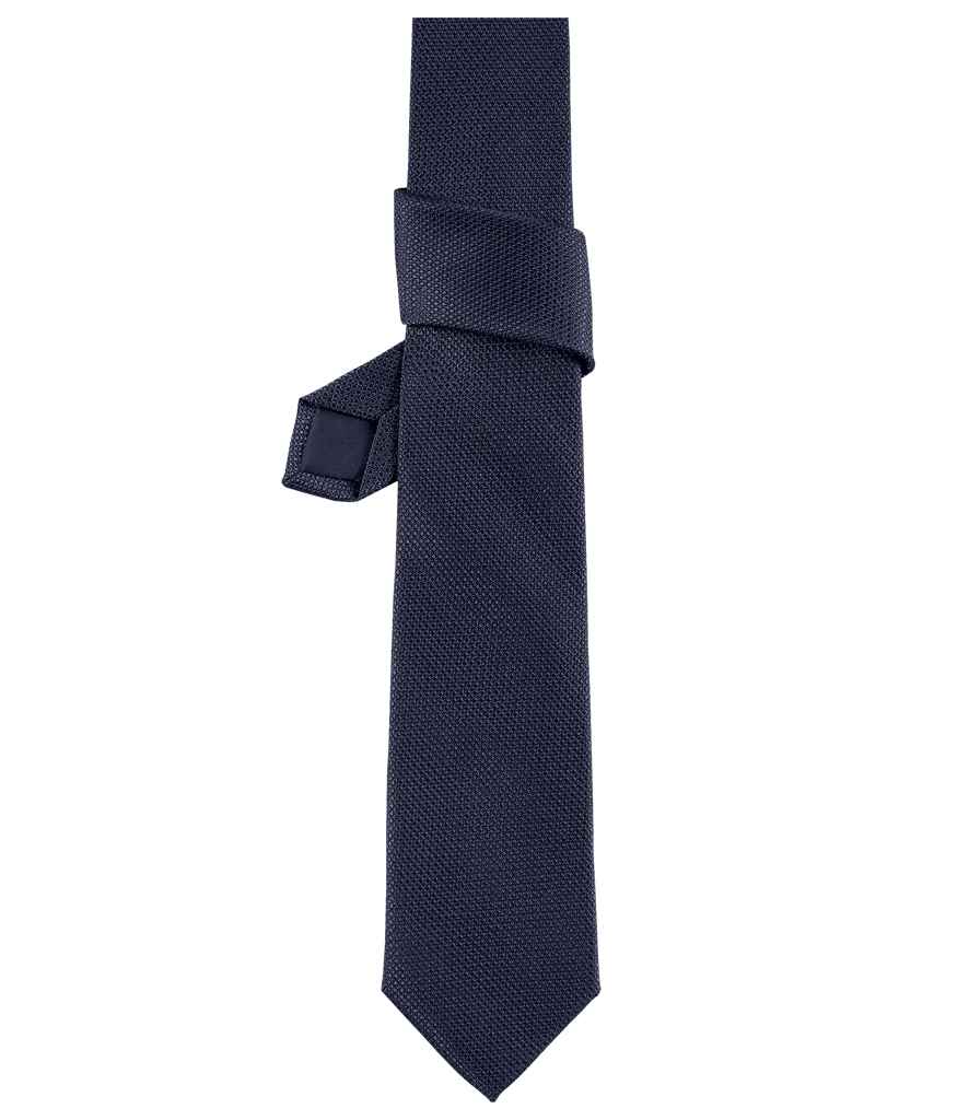NEOBLU Teodor Plain Jacquard Tie in Night Blue, front view