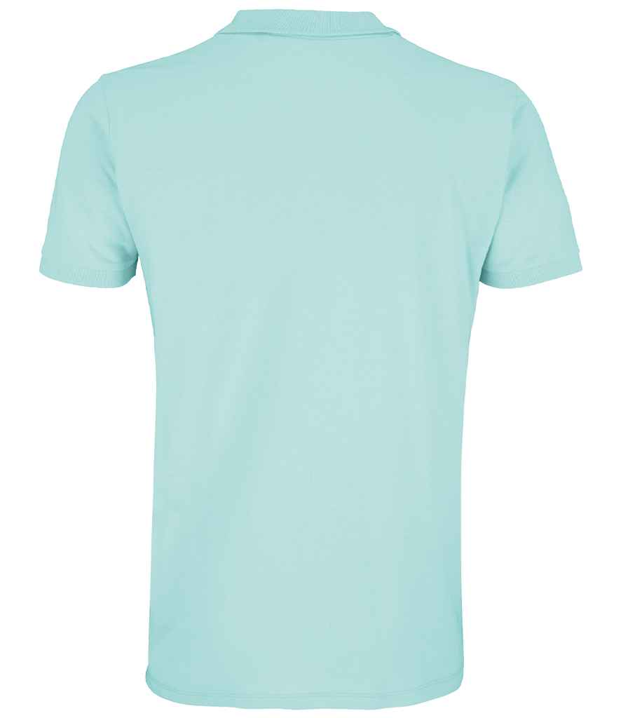 SOL'S Planet Organic Piqué Polo Shirt in Arctic Blue, back view