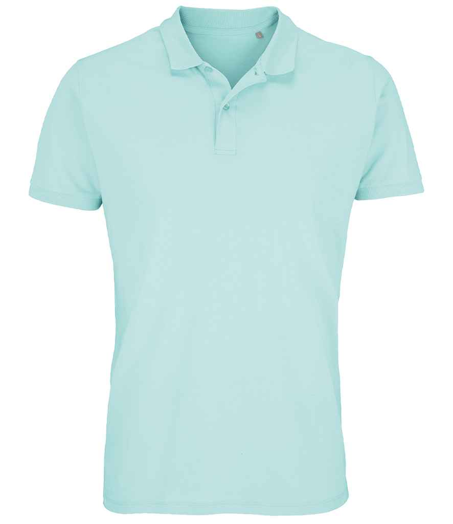 SOL'S Planet Organic Piqué Polo Shirt in Arctic Blue, front view