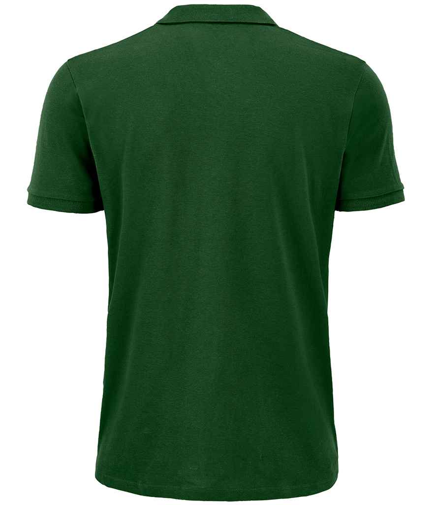 SOL'S Planet Organic Piqué Polo Shirt in Bottle Green, back view