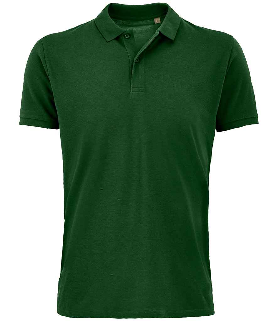 SOL'S Planet Organic Piqué Polo Shirt in Bottle Green, front view