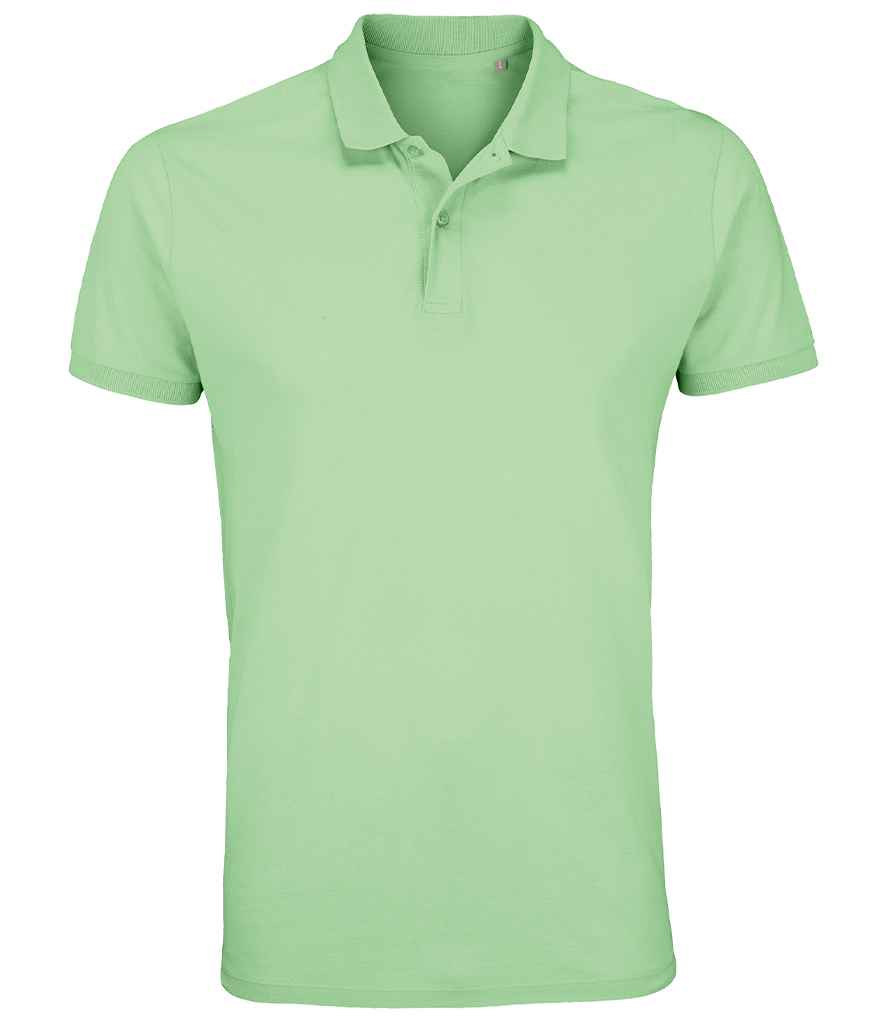 SOL'S Planet Organic Piqué Polo Shirt in Frozen Green, front view