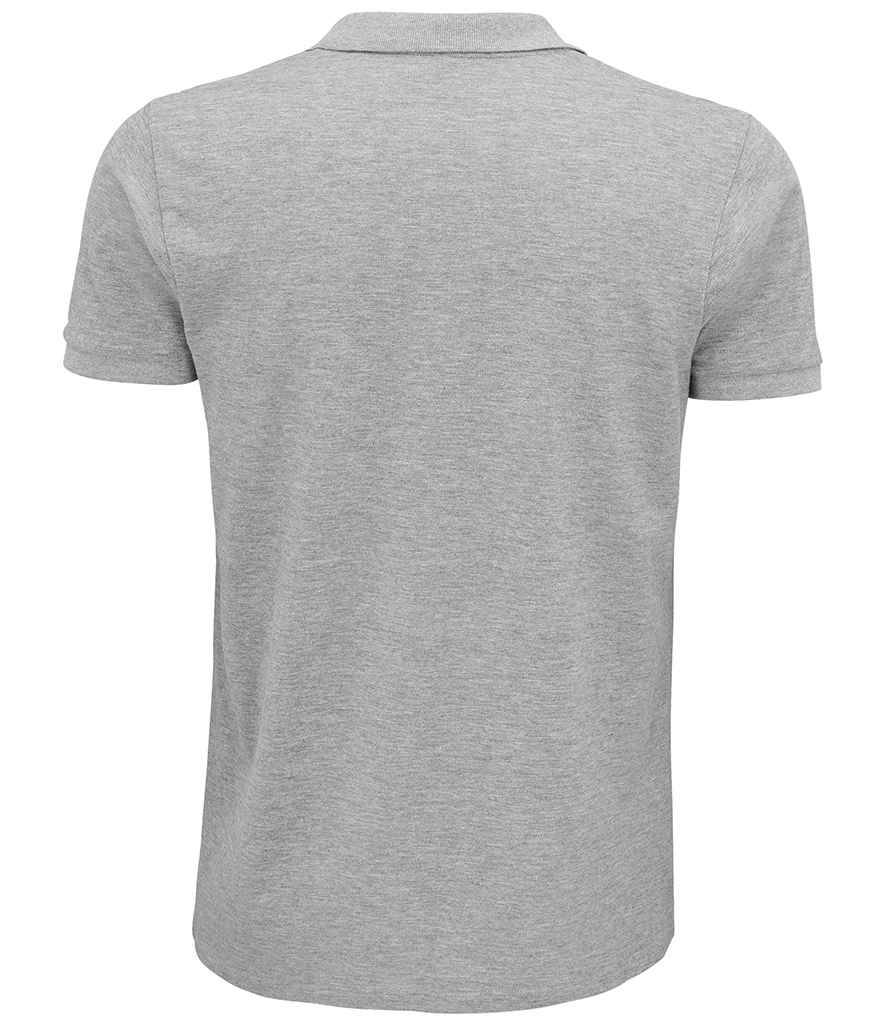 SOL'S Planet Organic Piqué Polo Shirt in Grey Marl, back view
