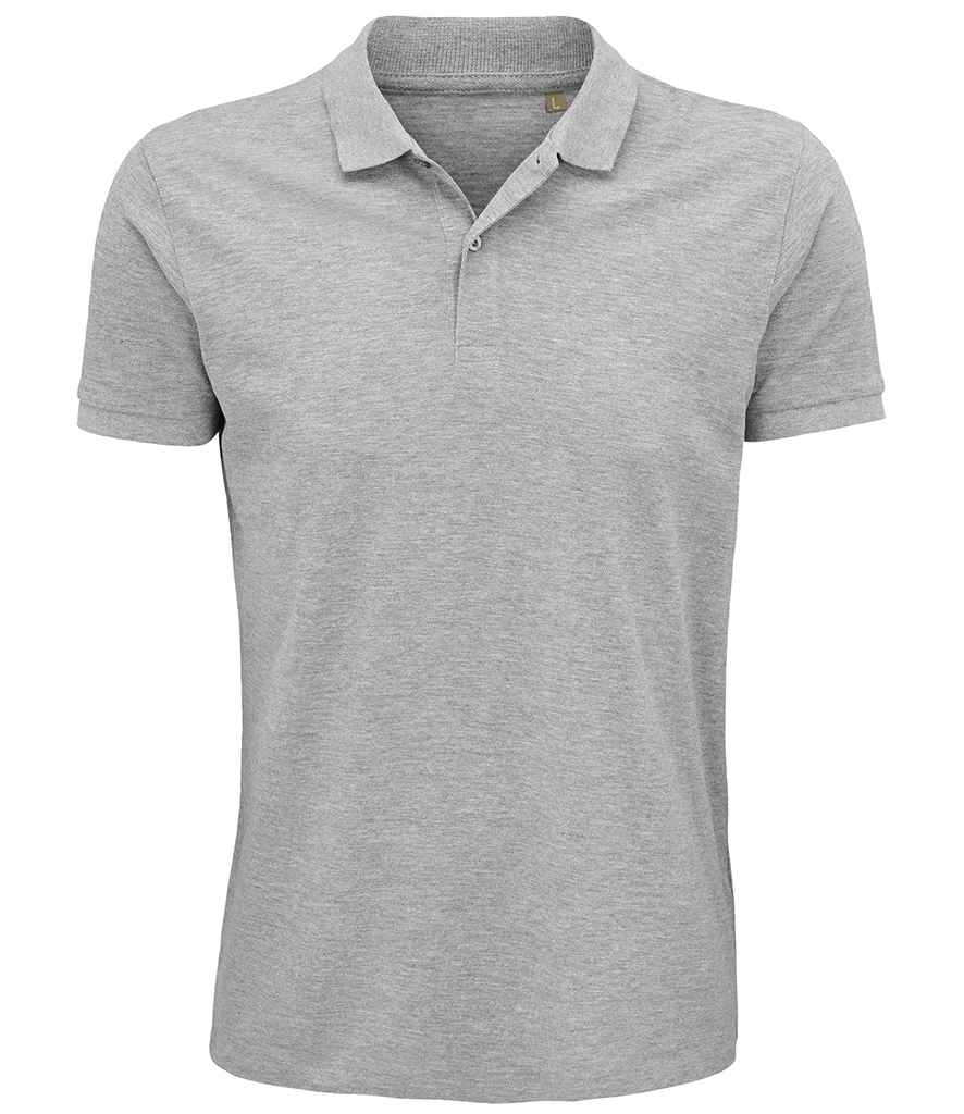 SOL'S Planet Organic Piqué Polo Shirt in Grey Marl, front view