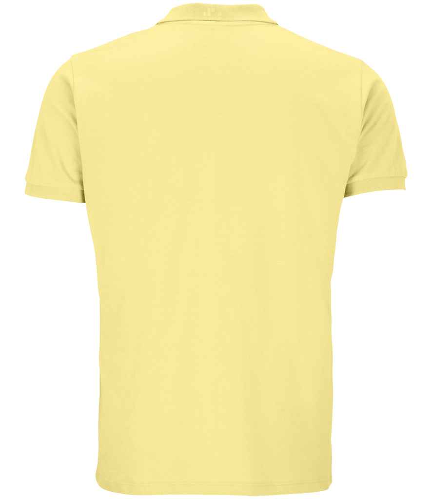 SOL'S Planet Organic Piqué Polo Shirt in Light Yellow, back view