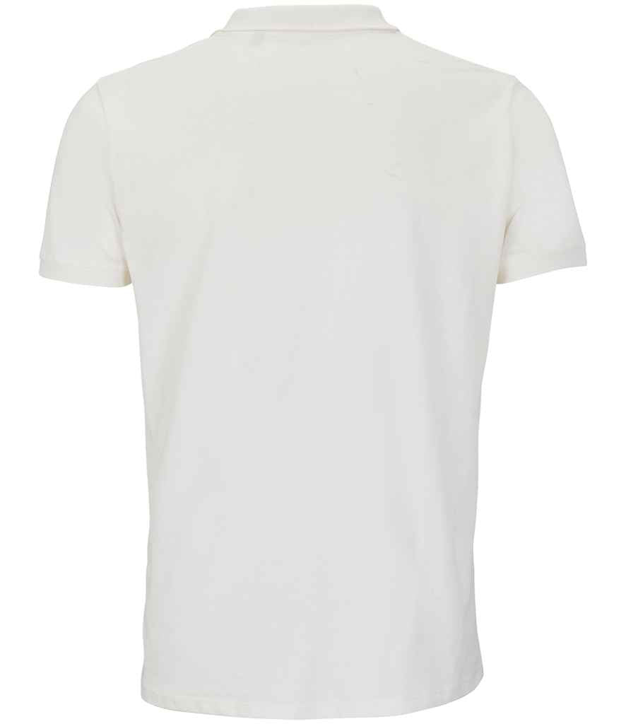 SOL'S Planet Organic Piqué Polo Shirt in Off White, back view