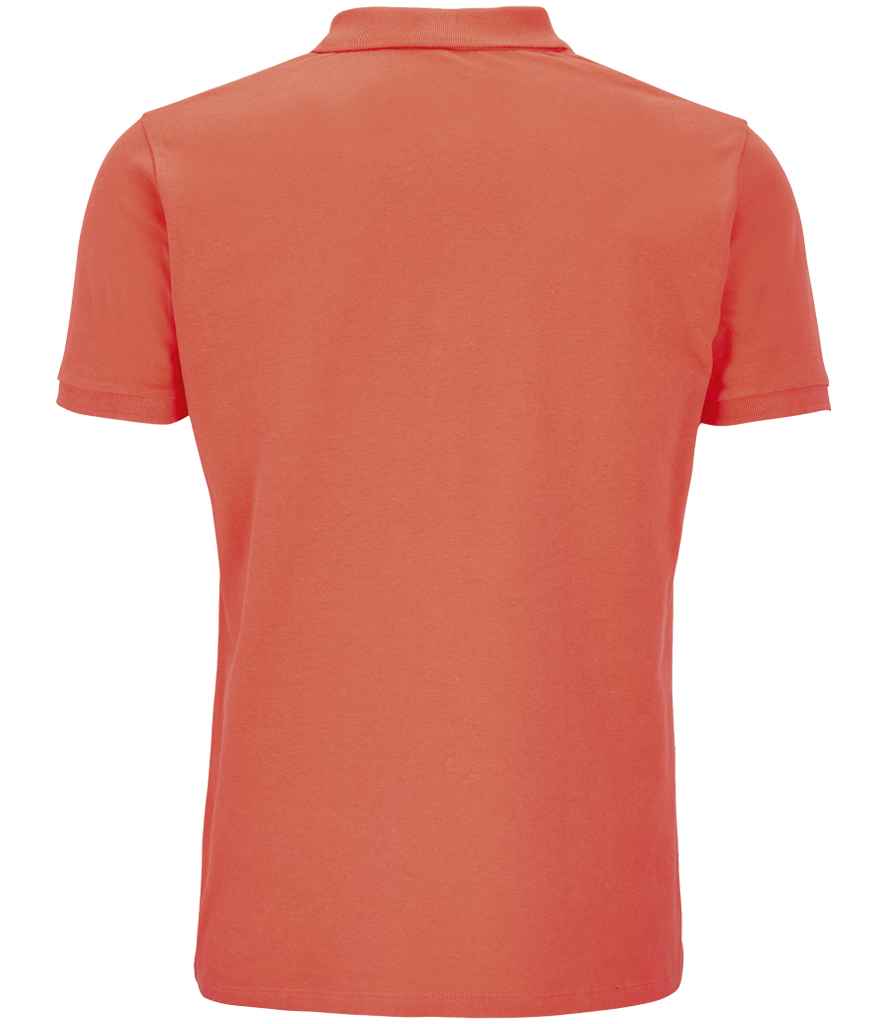 SOL'S Planet Organic Piqué Polo Shirt in Pop Orange, back view