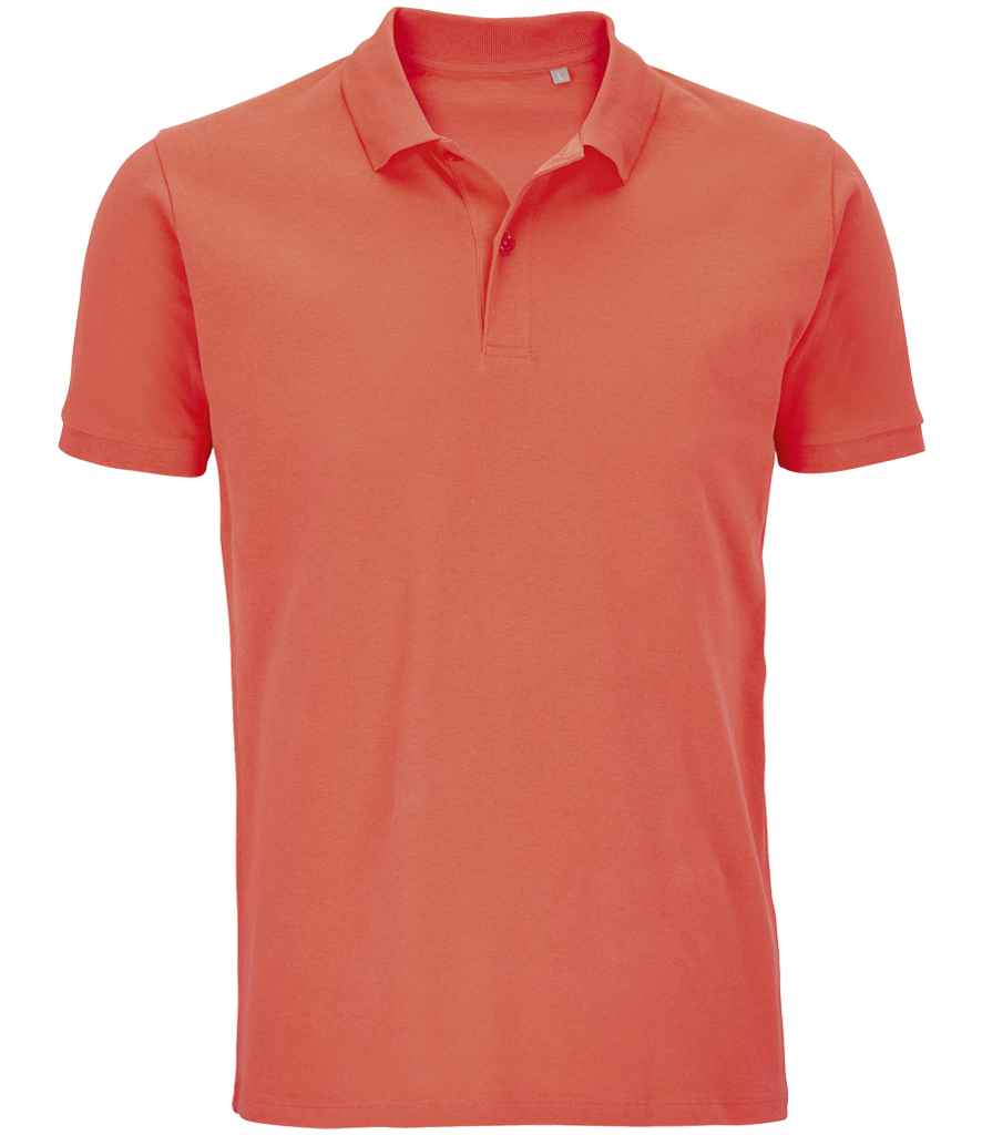 SOL'S Planet Organic Piqué Polo Shirt in Pop Orange, front view