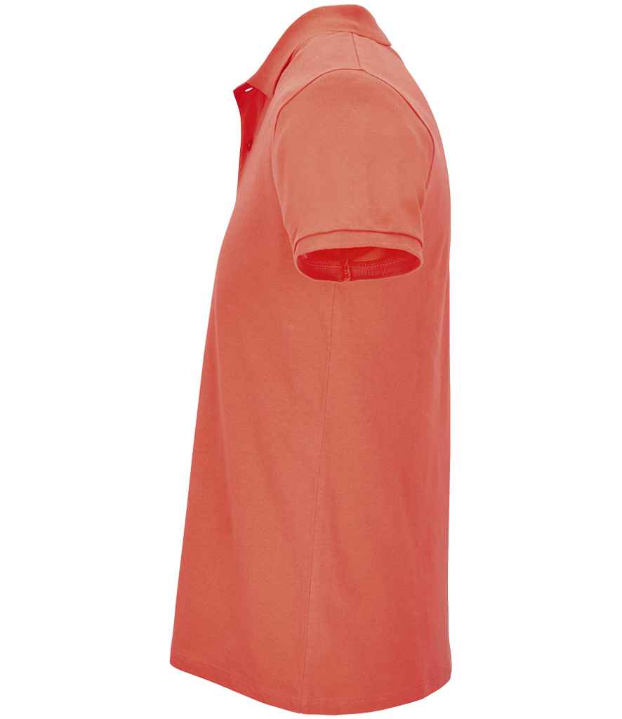 SOL'S Planet Organic Piqué Polo Shirt in Pop Orange, side view