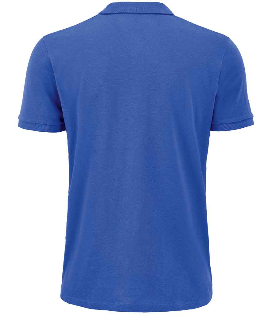 SOL'S Planet Organic Piqué Polo Shirt in Royal Blue, back view