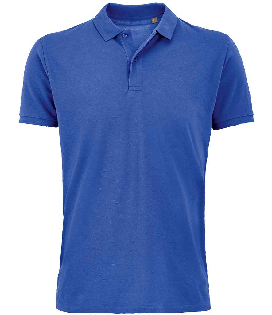 SOL'S Planet Organic Piqué Polo Shirt in Royal Blue, front view