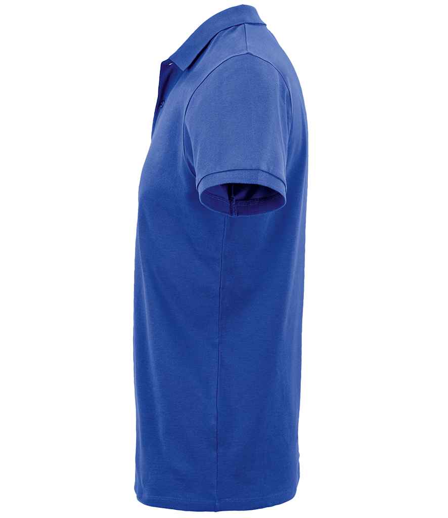 SOL'S Planet Organic Piqué Polo Shirt in Royal Blue, side view